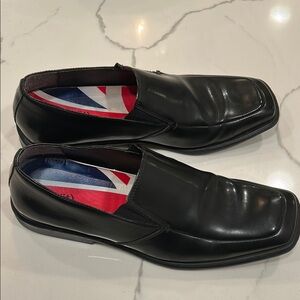 Black Leather Nick It Men's Loafers Square Toe